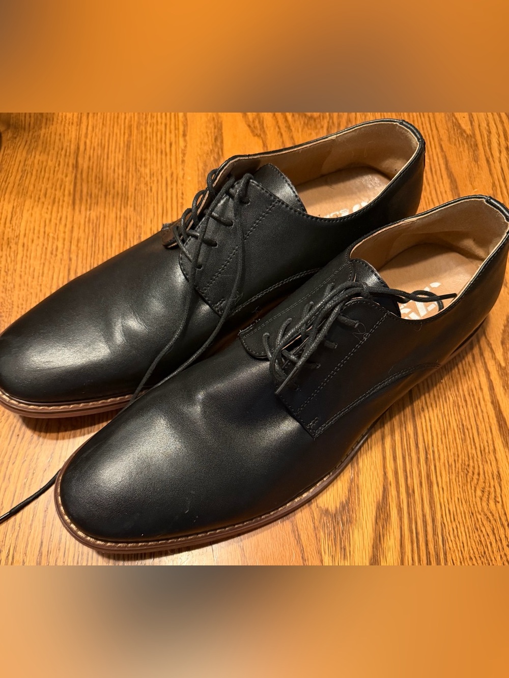 Classic Black Leather Derby Shoes with Brown Welt